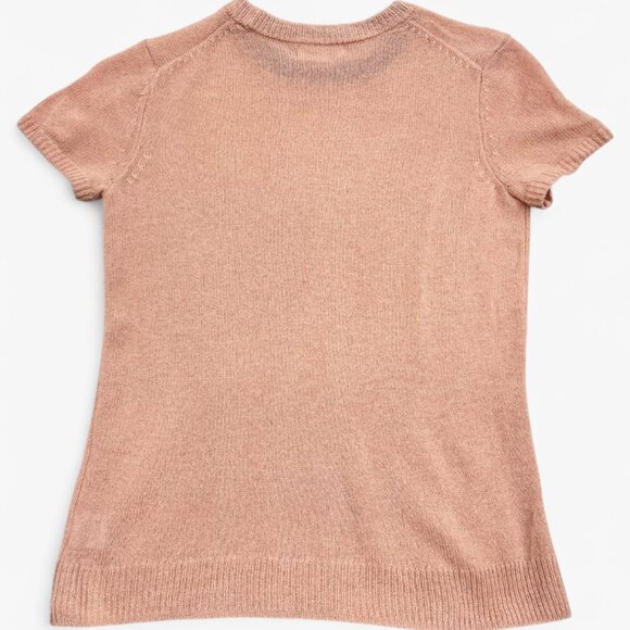 525 Women's X-Small Pink Cashmere Sweater Short Sleeve Crew Neck Size XS - Picture 7 of 7